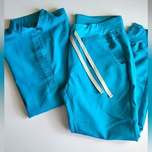 Figs teal scrub set